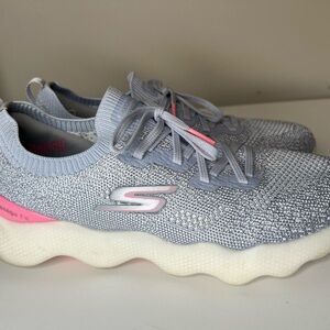 Skechers GoWalk Massage Fit Gray and Pink Women's Sneakers